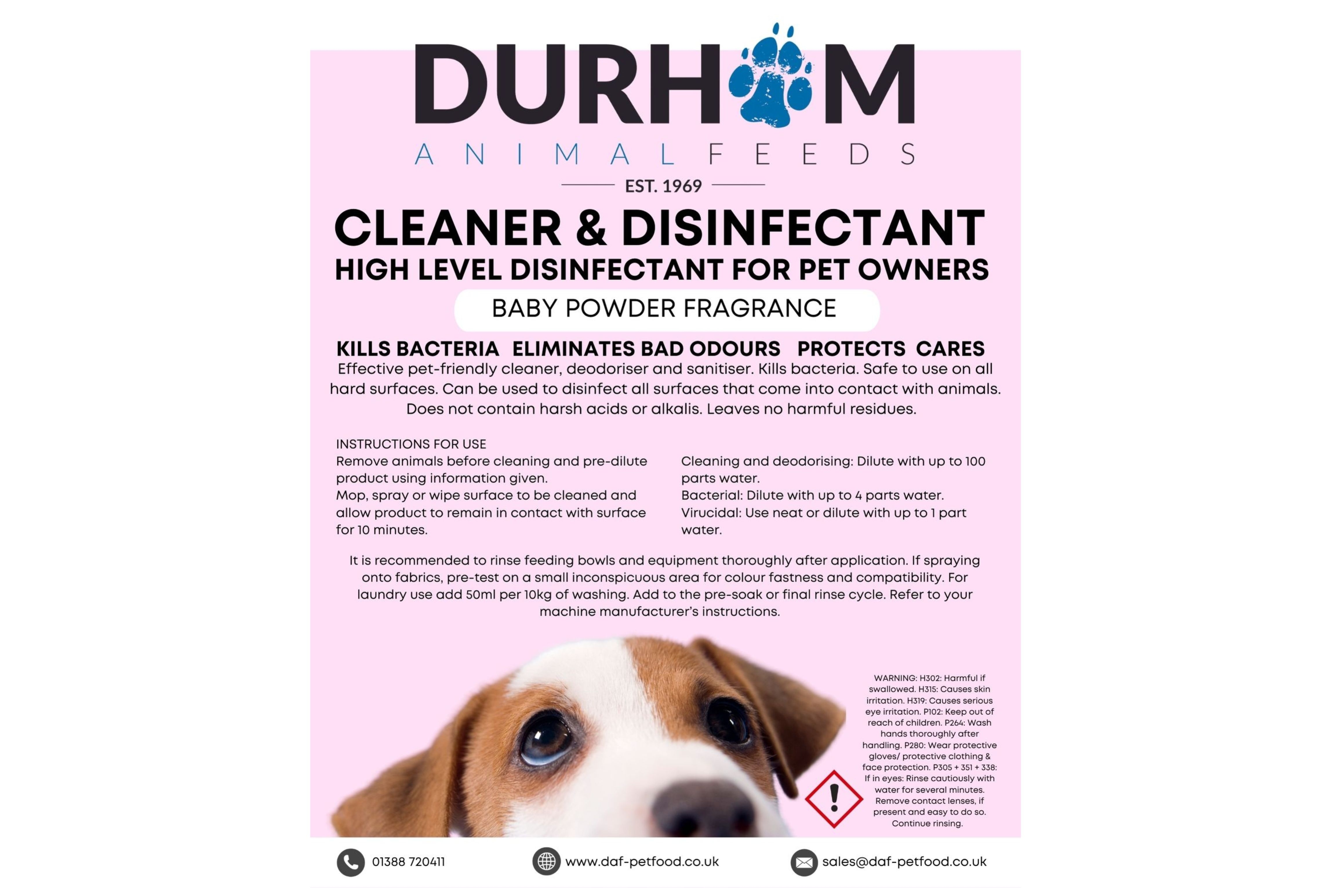 Cleaner Disinfectant Baby Powder Fragrance 5ltr Durham Animal Feeds